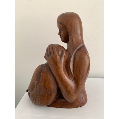 125 - Vintage Large Carved Wooden Statue Of Thé Madonna And Child
23 x 23 x 31 cms h