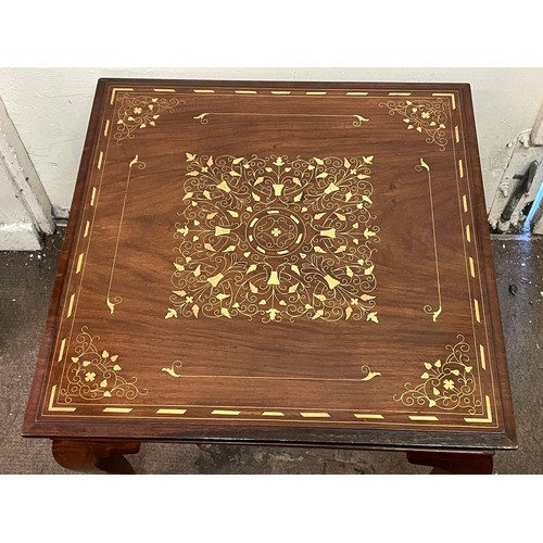 24 - Decoratively Inlaid Low Table. 59 x 59 x 47 cms