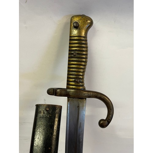 277 - French 1868 Chassepot Yataghan  Bayonet And Scabbard.