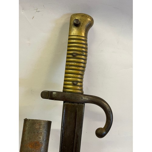 278 - Similar To Previous Lot French 1871 Chassepot Yataghan  Bayonet And Scabbard.