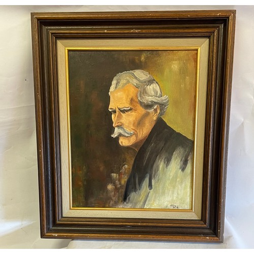 304 - Similar To Previous Lot Oil On Canvas Study Of A Gentleman Signed Lower Right. 58 x 68 cms