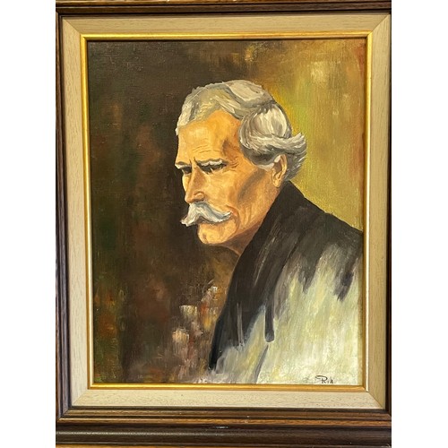 304 - Similar To Previous Lot Oil On Canvas Study Of A Gentleman Signed Lower Right. 58 x 68 cms