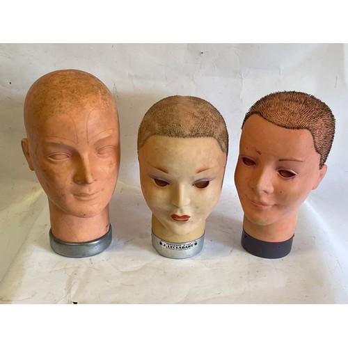 299 - Three Vintage Mannequin Heads.