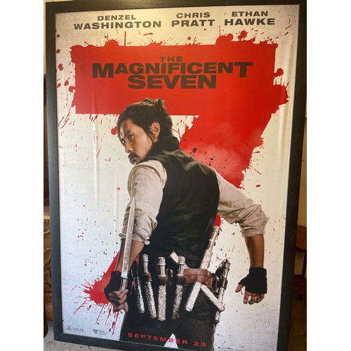 400 - Huge Framed film poster For The Magnificent Seven Starring Denzel Washington, Chris Pratt, Ethan Haw... 