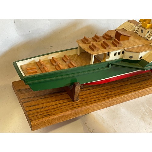 186 - Vintage Wood Model Of A Paddle Steamer 