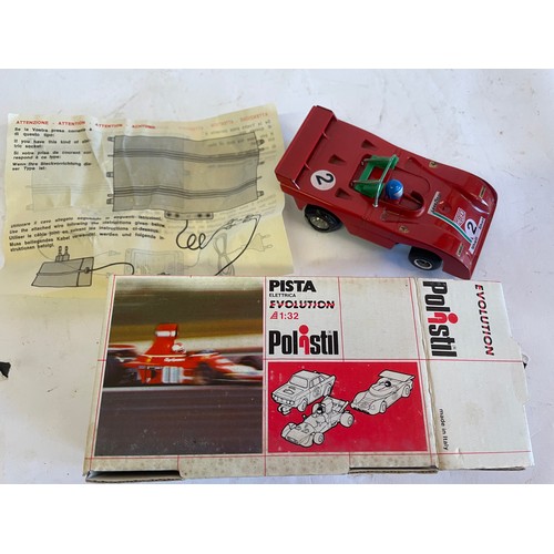 307 - Vintage Polistil Electric Car Circuit Track. To Include Track, Cars, Transformer, Handsets Etc.