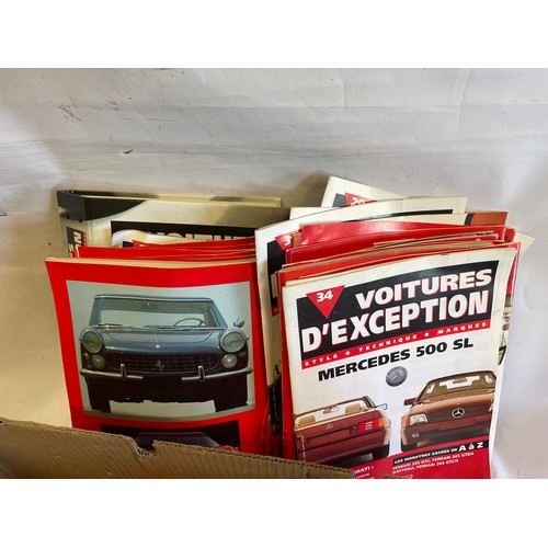 308 - A Box Of Ferrari Model Cars And Parts A/F  Along With Various Car Magazines. (Box)