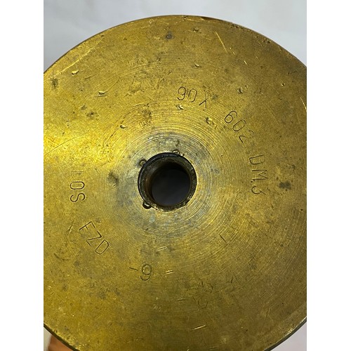 313 - Large Inert Military Brass Shell /Stick Stand. 60 cms High