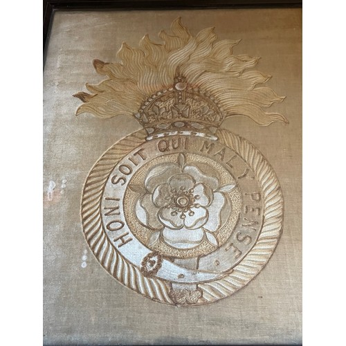 318 - 1900 The Royal Fusiliers City Of London Regiment  Framed And Glazed Insignia Possibly Silk. 61 x 52 ... 