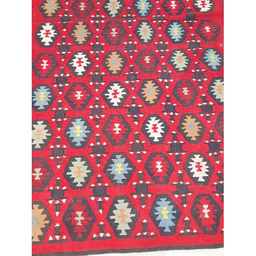 72 - Kiilim Handmade Rug With Central Pattern 230cm x 155cm