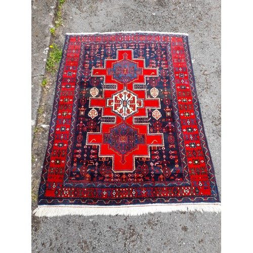 74 - Handmade Red Ground Rug from Sennah Iran, 143cm x 110cm