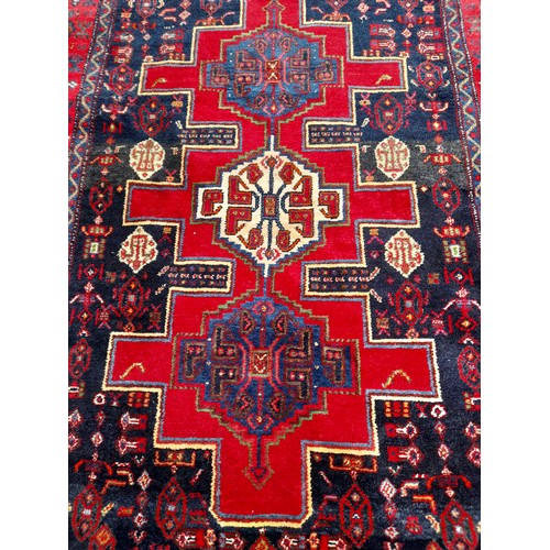 74 - Handmade Red Ground Rug from Sennah Iran, 143cm x 110cm