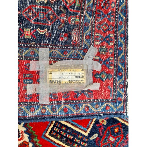 74 - Handmade Red Ground Rug from Sennah Iran, 143cm x 110cm