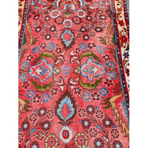 80 - Red Ground Runner Handmade, 200cm x 76cm