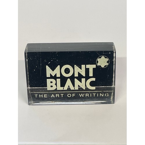 367 - Similar To Previous Lot Mont Blanc The Art Of Writing Acrylic Advertising Block 10 x 7 x 3 cms