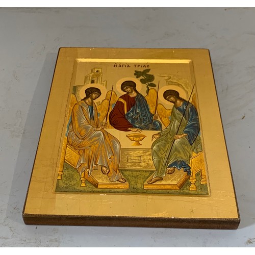 214 - Gilt Byzantine Style Icon Of Thé Holy Trinity
20 x 32 cms