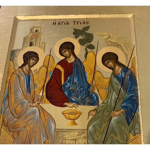 214 - Gilt Byzantine Style Icon Of Thé Holy Trinity
20 x 32 cms