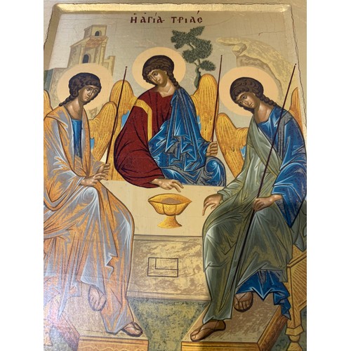 214 - Gilt Byzantine Style Icon Of Thé Holy Trinity
20 x 32 cms