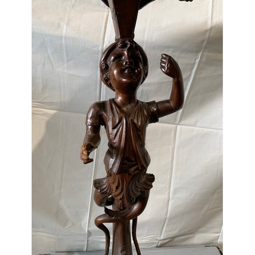 99 - 19thC Italian Torchère Featuring A Young Boy With Tray Above His Head af
100cms h