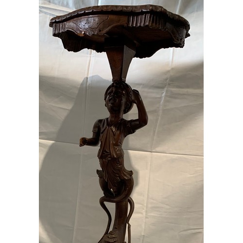 99 - 19thC Italian Torchère Featuring A Young Boy With Tray Above His Head af
100cms h