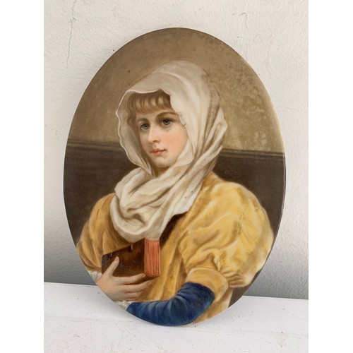 249 - Antique Oval Porcelain Plaque 
13 x 17 cms