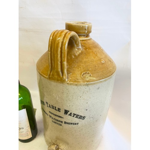 404 - Large Antique Stoneware Advertising Flagon For Avon Table Waters, Ushers Wiltshire Brewery 41 cms Hi... 