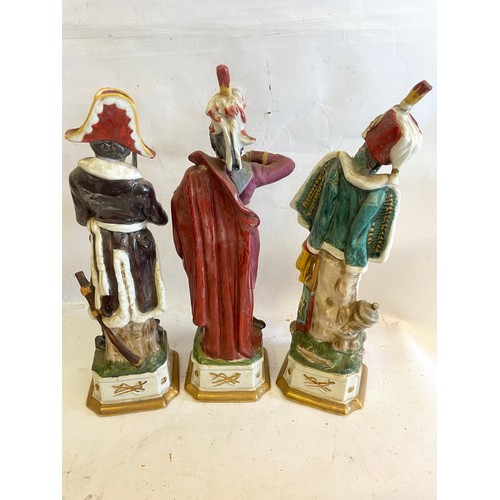 414 - Three Vintage Capodimonte  Napoleonic Military Figures . Standing Cira 32 cms High(3)