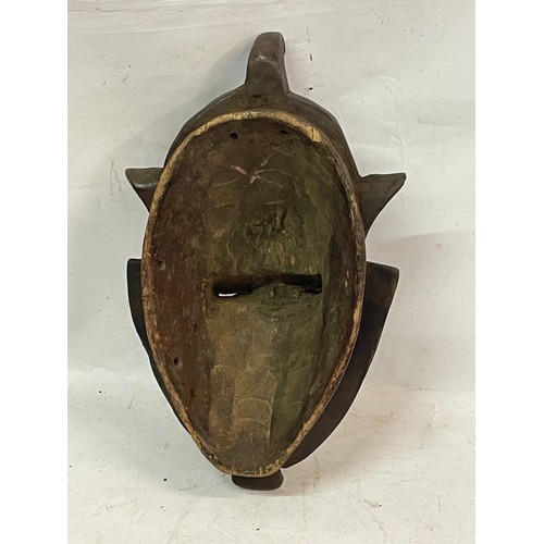 431 - African Hand Carved  Tribal Wood Face Mask. 36 cms