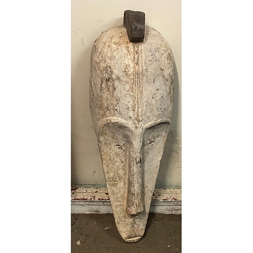 433 - Large African Hand Carved Tribal Face Mask. 87 cms High