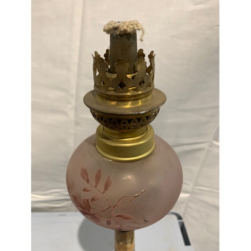 232 - C1920 Oil Lamp With Sienna Marble Column