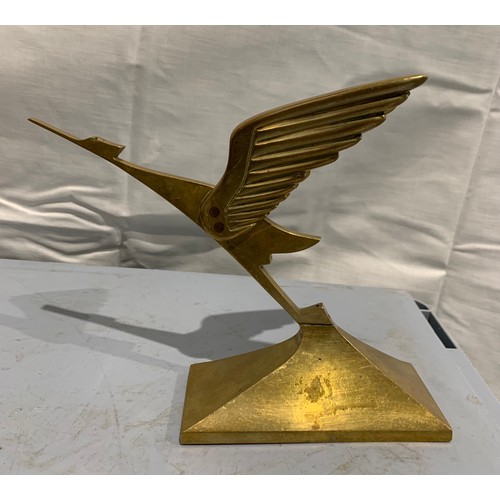 221 - Art Deco Style Brass Car Mascot Ornament Of A Bird In Flight