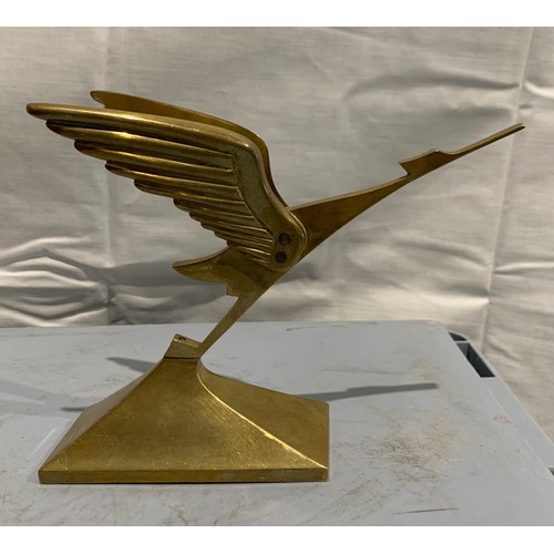 221 - Art Deco Style Brass Car Mascot Ornament Of A Bird In Flight