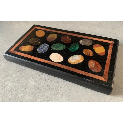 230 - Grand Tour Style Marble Pietra Dura Paperweight Having Specimen Marble Inserts To Include Lapis And ... 