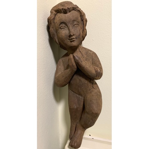 228 - Antique Wood Carving Of A Cherub
43 cms