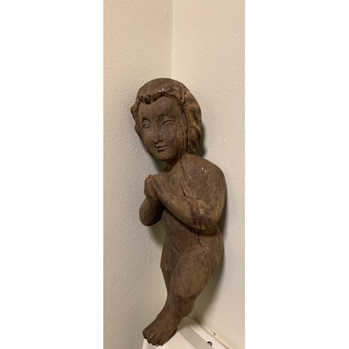 228 - Antique Wood Carving Of A Cherub
43 cms