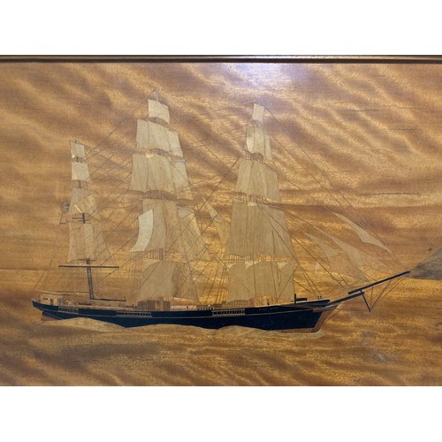 227 - Large Vintage Fine Quality Marquetry Plaque Featuring Period Clipper
92 x 37 cms