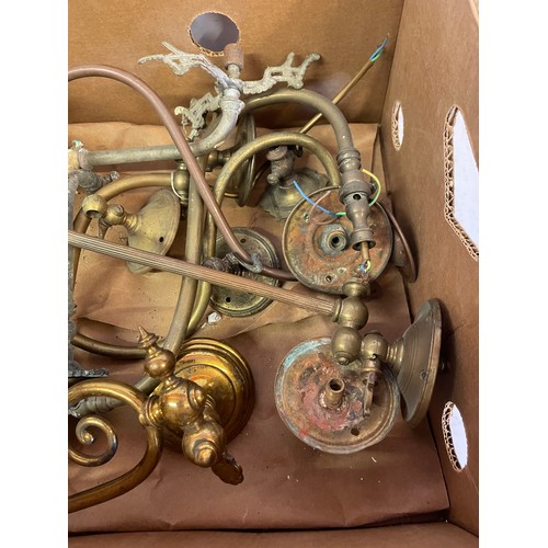 63 - Box Of Antique Gas Wall  Lights.