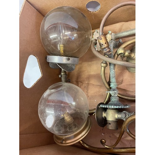 63 - Box Of Antique Gas Wall  Lights.