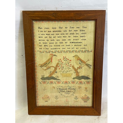 66 - Print Of A Early 19th Century Framed Sampler. 39.5 x 28.5 cms