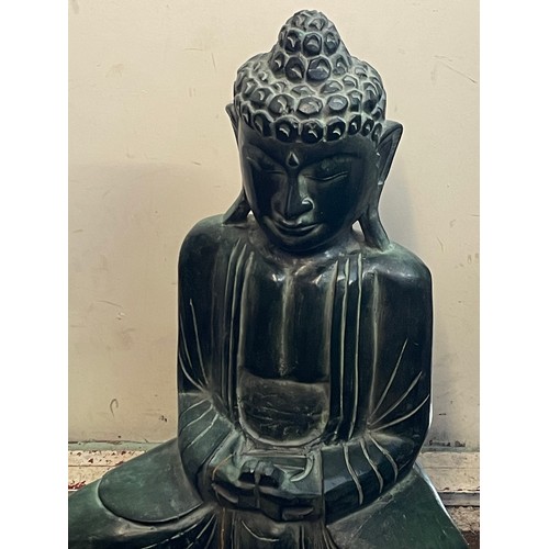 458 - Large Wood Buddha Figure. 81 cms High