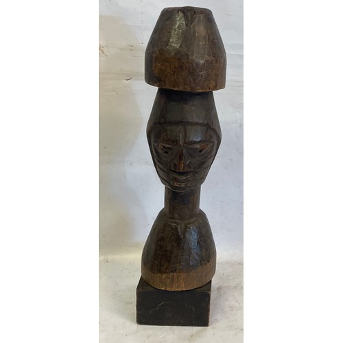 464 - Carved Wood Tribal Art Fertility Figure. 45 cms High