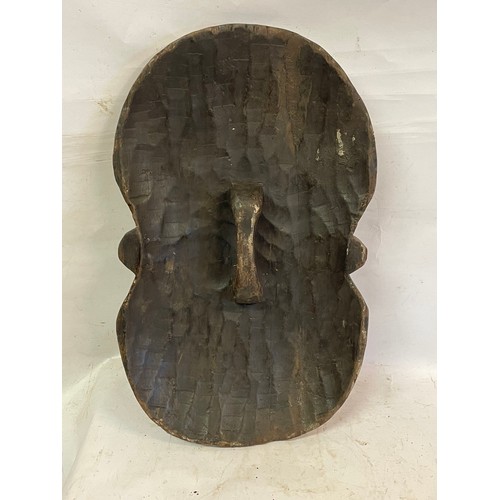 438 - African Hand Carved Tribal Hand Held Shield .50 cms High