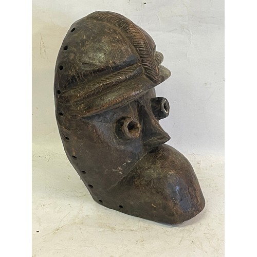 451 - Hand Carved Wood African Face Mask. 33cms