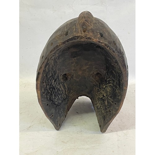 451 - Hand Carved Wood African Face Mask. 33cms