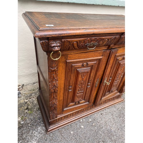 55 - Continental Carved Decoration Sideboard . 50 x 110 x 98 cms