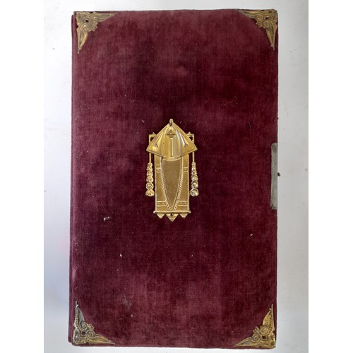 487 - Antique Continental Padded Photograph Album complete with photographs