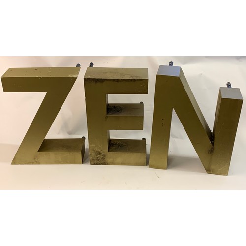 495 - Three Vintage Metal Advertising Letters. 36.5 cms High