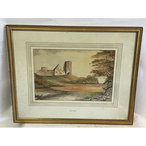 457A - 19th Century Framed Watercolour By John Foster, Signed Bottom Right.  Overall Size 50 x 41 cms