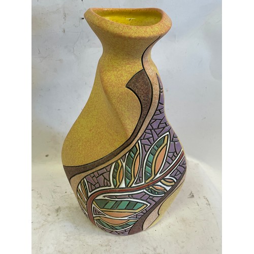 496 - Ukrainian Studio Pottery Vase Signed To Base. 30 cms High