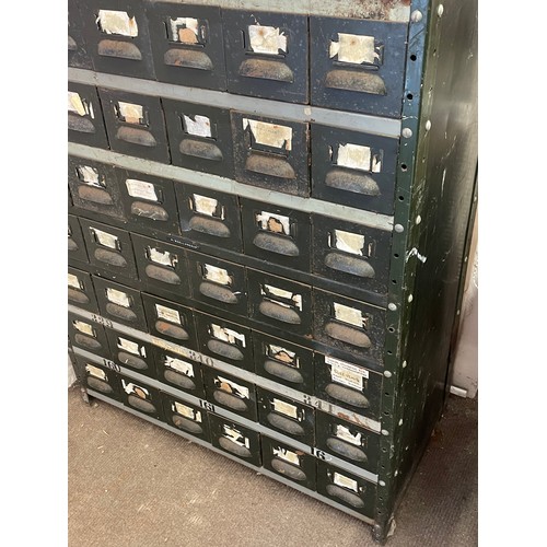 1 - Industrial 60 Drawer Metal Racking System. 91 x 46 x 161 cms